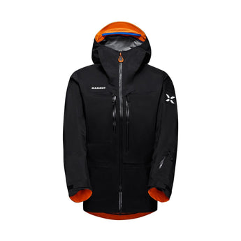 Mammut Eiger Free Advanced HS Hooded Jacket Men black with orange lining and zipper