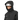 Black Mammut ski jacket hood up over helmet