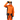 Full body studio shot of man in orange and black Mammut ski suit