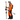 Side view of man in orange Mammut ski gear carrying Eiger Airbag backpack