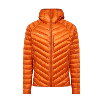 Orange Mammut Broad Peak IN Gore-Tex hooded jacket for men with zippered pockets