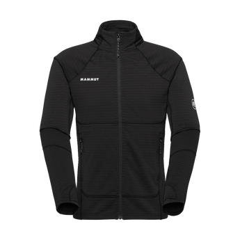 Black Mammut Taiss ML men's midlayer jacket front view with full zipper and logo