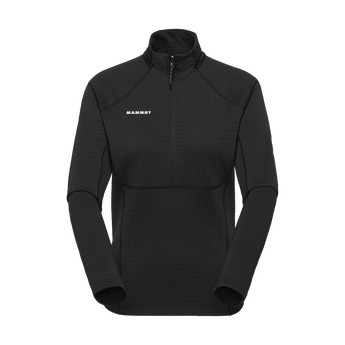 Mammut Taiss ML Half Zip Women black front chest pocket ribbed fabric