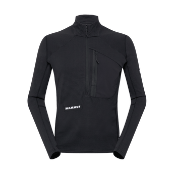 Black Mammut Eiger Nordwand Advanced FL half zip pullover flat lay texture