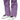 Purple Mammut Stoney HS Thermo ski pants cuff detail with grid reinforcement and snap buttons over white boots