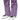 Purple Mammut Stoney HS Thermo ski pants cuff detail with grid reinforcement and snap buttons over white boots