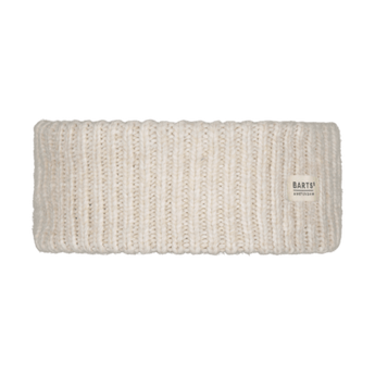 Cream chunky knit Barts Zias headband with soft texture and label
