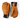 Hestra Fall Liner tan leather three-finger mitten front and back view with adjustable strap