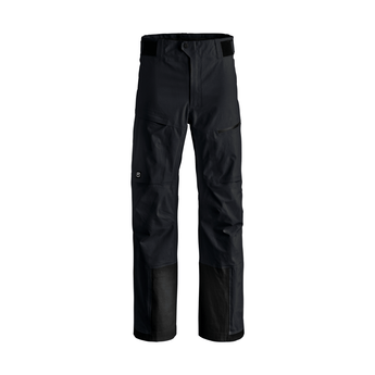 Black Ortovox Ravine Free 3L men's freeride pants with relaxed fit and zippered thigh pocket
