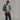 Blue ORTOVOX Ortler Metawool jacket open to reveal silver reflective inner lining and fit