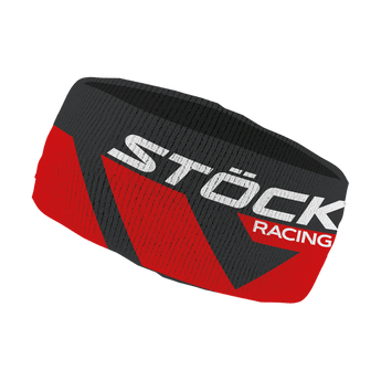 Stoeckli WRT black and red racing headband with textured woven fabric