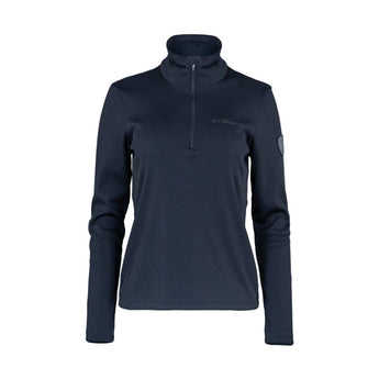 Stoeckli Rolli W navy ribbed midlayer front half-zip with gray logo