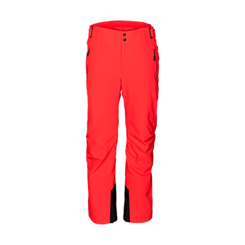 Stoeckli Race M ski pants in bright red with black accents and Swiss-made technical fabric