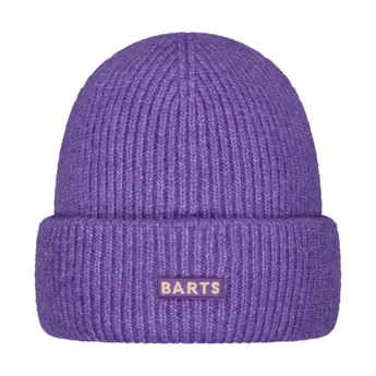Barts Ardelve purple ribbed knit beanie with woven logo label
