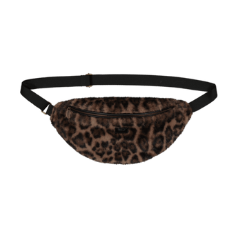 Barts Malinna leopard print faux fur fanny pack with front zip pocket