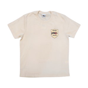 Cream XOXO Ischgl Logo T-Shirt front view with Official Après Skier chest logo