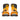 Orange and black Union Atlas Step On snowboard bindings pair front view