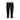 Black women's three-quarter length leggings front view with striped waistband and gray calf panel