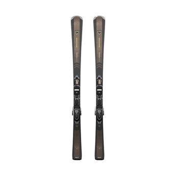 Rossignol Nova 8 women's all-mountain skis with dark gray base and gold textured pattern