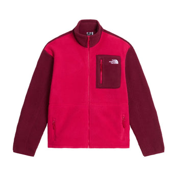 The North Face Yumiori Full Zip W women's fleece jacket front red with chest pocket detail
