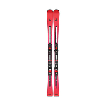 Used Atomic Redster S9 slalom skis with red base and black bindings