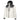 White and black Dot Out Pluma men's hooded puffer jacket full front view with shoulder stripes