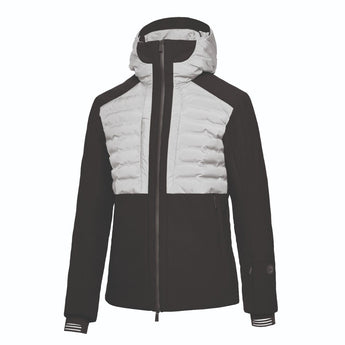 Black and gray color-block Dot Out Aria men's jacket with quilted chest panel