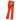 Bright orange Dot Out Trip Pant 2.0 M ski pants rear view showing adjustable waist belt and seam details