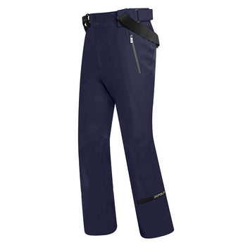 Navy blue Dot Out Trip Pant 2.0 M ski pants front view featuring zippered thigh pocket and brand logo