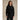 Woman wearing black Arcteryx Emblem Fleece Crew W with relaxed fit and embroidered logo