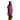 Side profile of woman wearing magenta Arcteryx Clarkia AR Hoody W with attached pouch