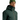 Arcteryx Macai men's dark green ski jacket close-up of collar, zipper, and chest logo