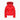 Back view red diamond quilt puffer jacket with fur hood