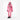Pink quilted down jacket with crossbody pouch and helmet