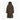 Brown Goldbergh Sion long hooded down jacket front view with horizontal quilting