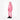 Side view of pink quilted jacket with velvet sleeves and hood up