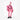 Pink gesteppte down jacket held by model in full ski gear