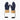 Navy blue Goldbergh mittens with beige faux fur trim and gold button detail