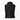Back view of black quilted faux fur bodywarmer with buttoned collar