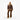 Brown shearling jacket styled with flared fringe pants and boots