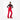 Woman wearing Goldbergh Misato black graphic midlayer with red ski overalls