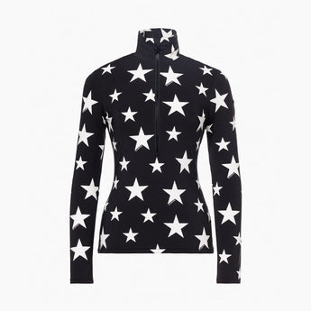 Goldbergh Hikari ski pullover black with white stars flat lay