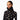 Black Goldbergh neckwarmer with gold hearts styled over matching zip-front top