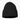 Black chunky knit beanie with rhinestone embellishments and folded cuff