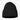 Black chunky knit beanie with rhinestone embellishments and folded cuff