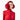 Model wearing red Goldbergh fluffy earwarmer with zip-up jacket