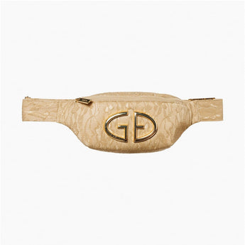Goldbergh Orovia fanny pack front view with interlocked G logo and zippered pocket