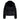Back view of black puffer jacket featuring large beaded star design