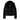 Black glossy puffer jacket with fur collar and gold zippers