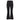 Back view of black flared ski pants with vertical seams and gold hem zippers